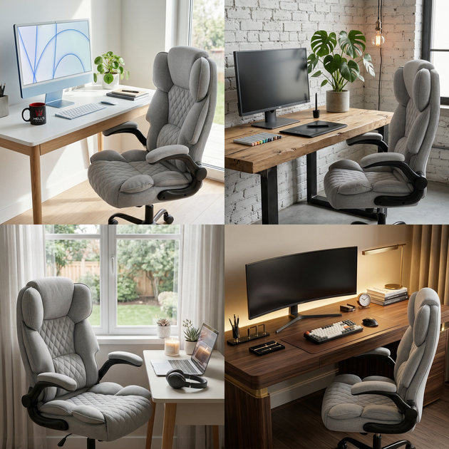 Офісне крісло тканина Hell's Chair HC-1033 Grey - изображение 8