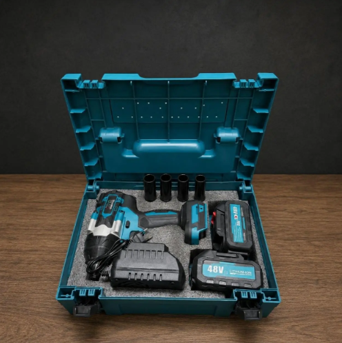 Акумуляторний ударний гайковерт для автосервісу Krafftec Germany PRO 48V Безщітковий потужний електрогайковерт у кейсі 48V/8Ah - зображення 4