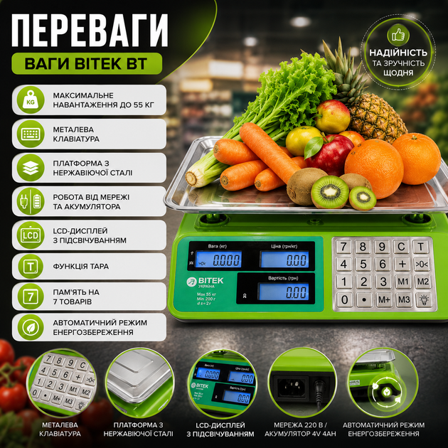 Электронные торговые весы BITEK BT до 55 кг - изображение 3