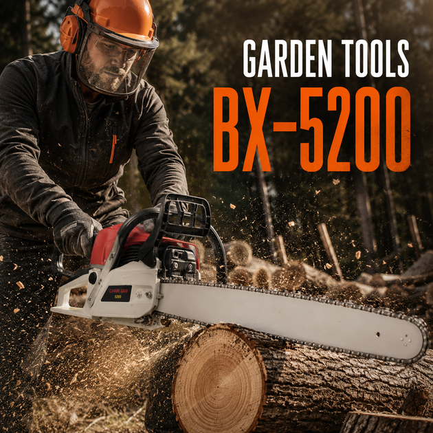 Бензопила для саду 5,9 кВт, 45 см Garden Tools BX-5200 - Фото 1 Бензопила для саду 5,9 кВт, 45 см Garden Tools BX-5200 - изображение 1