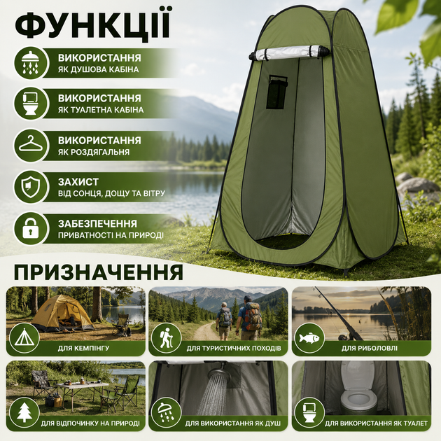 Автоматичний намет-душ, туалет, роздягальня GREEN - зображення 3