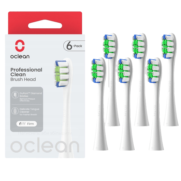 Насадка Oclean P1C1 W06 Professional Clean Белая 6 шт сменных для зубной щетки - изображение 5