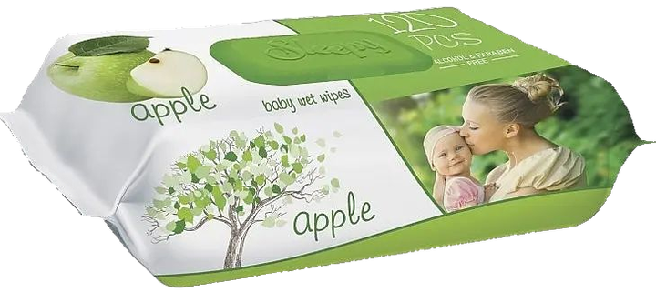 Влажные салфетки Sleepy Apple, с клапаном, 120 шт - изображение 2