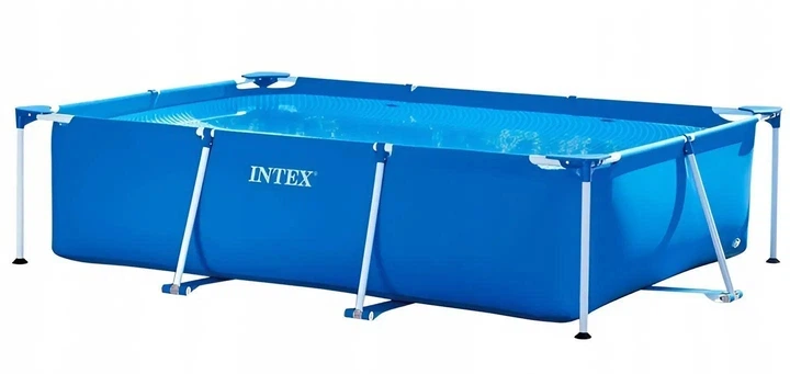 Каркасний басейн Intex 28272-4 прямокутний 3834 л з насосом картриджним для саду та відпочинку, тентом захисним та підстилкою міцною синій комфортний басейн літній сімейний - изображение 3
