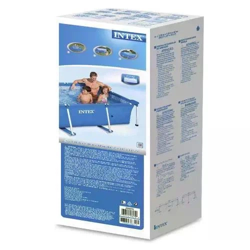 Каркасний басейн Intex 28272-4 прямокутний 3834 л з насосом картриджним для саду та відпочинку, тентом захисним та підстилкою міцною синій комфортний басейн літній сімейний - изображение 10