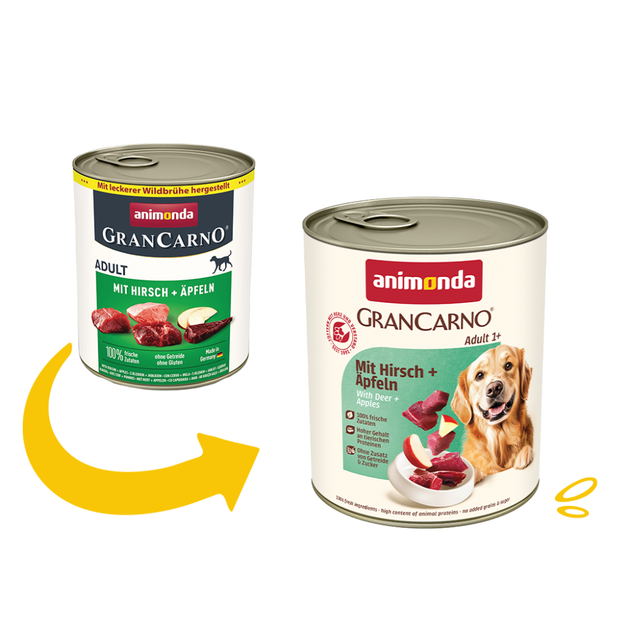 Вологий корм для собак Animonda GranCarno Adult 800 г - свинина, оленина та яблуко - изображение 2