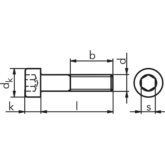 Гвинт з циліндричною головою ISO4762, кл. 8.8, M14x100 - изображение 2