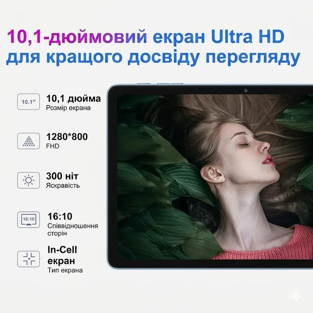 Планшет 10.1" UJJ U3 6+16/128Gb 8 ядер Android 14 8000 mAh Голубой - Уценка - Фото 4 Планшет 10.1" UJJ U3 6+16/128Gb 8 ядер Android 14 8000 mAh Голубой - Уценка - изображение 4