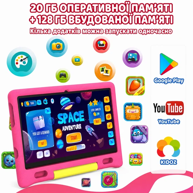Планшет 10.1" Whitedeer KT1026 3+13/128Gb Android 14 5000mAh Розовый - Уценка - изображение 3