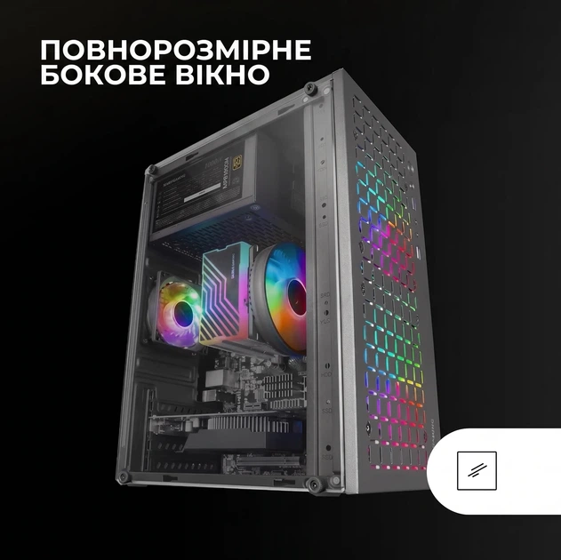 Корпус для ПК Mars Gaming MC-CORE / без БП / RGB / Черный (101630686) - Уценка - Фото 2 Корпус для ПК Mars Gaming MC-CORE / без БП / RGB / Черный (101630686) - Уценка - изображение 2