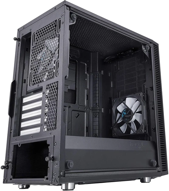 Корпус Fractal Design Define Mini C TG / без БП / Mini-Tower / mATX / Tempered Glass / 2x120mm Fans / USB 3.0 / Черный (101642365) - Уценка - Фото 9 Корпус Fractal Design Define Mini C TG / без БП / Mini-Tower / mATX / Tempered Glass / 2x120mm Fans / USB 3.0 / Черный (101642365) - Уценка - изображение 9