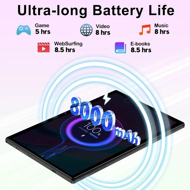 Планшет 10.1" DEERTIME E9 6+16/128Gb Android 14 8000 mAh Черный k1 - Уценка - изображение 3