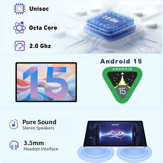 Планшет 10.1" DEERTIME E9 8+22/128Gb Android 15 8000 mAh Черный (102021360) - Уценка - изображение 3