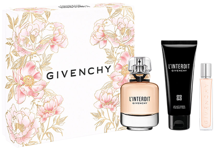 Набір для жінок Givenchy L'interdit Парфумована вода 80 мл + Лосьйон для тіла 75 мл + Мініатюра Парфумована вода 12.5 мл (3274872512016) - Фото 1 Набір для жінок Givenchy L'interdit Парфумована вода 80 мл + Лосьйон для тіла 75 мл + Мініатюра Парфумована вода 12.5 мл (3274872512016) - зображення 1