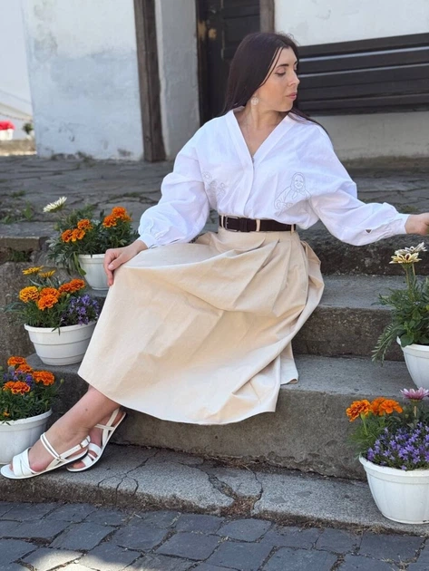 Спідниця міді зі складками L - изображение 6