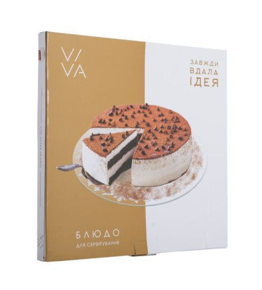 Тортівниця Viva Lace 30см скляна, на ніжці, що крутиться - изображение 3