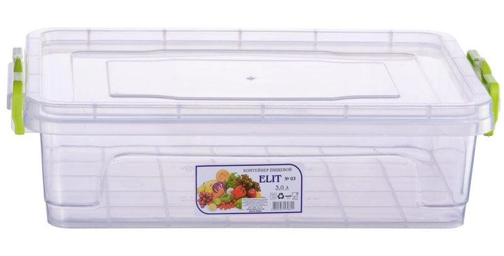 Судок для харчових продуктів АЛ Пластик LUX №3 3,0л плоский - Фото 1 Судок для харчових продуктів АЛ Пластик LUX №3 3,0л плоский - изображение 1