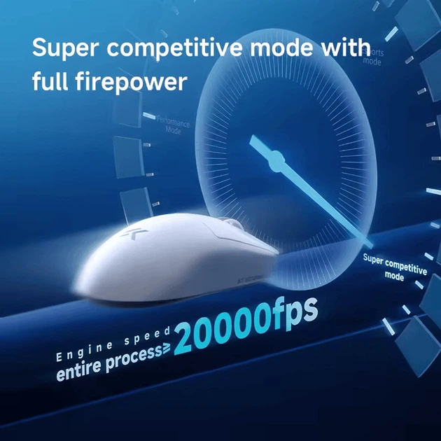 Игровая беспроводная мышка Mchose A7 V2 Pro / Три режима подключения / Сенсор PAW3395 / 26 000 DPI / White - изображение 4