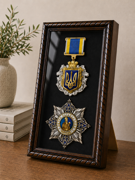Рамка для военных Медалей и Наград (150х200х34 мм.) Багет пластиковый с текстурой дерева AM-2034-B84 (с защитным Стеклом, Чёрной бархатной /велюровой обивкой, задником ДВП с креплениями на стену, и ножкой) BagetiKo - Фото 7 Рамка для военных Медалей и Наград (150х200х34 мм.) Багет пластиковый с текстурой дерева AM-2034-B84 (с защитным Стеклом, Чёрной бархатной /велюровой обивкой, задником ДВП с креплениями на стену, и ножкой) BagetiKo - изображение 7