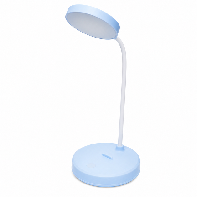 Настольная LED лампа аккумуляторная сенсорная голубая, 16 LED, 3 режима яркости, USB зарядка - Фото 1 Настольная LED лампа аккумуляторная сенсорная голубая, 16 LED, 3 режима яркости, USB зарядка - изображение 1