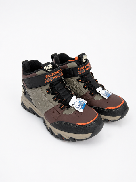 Черевики дитячі демісезонні Skechers Dino для хлопчика коричневі з чорними вставками 31 - Фото 8 Черевики дитячі демісезонні Skechers Dino для хлопчика коричневі з чорними вставками 31 - зображення 8