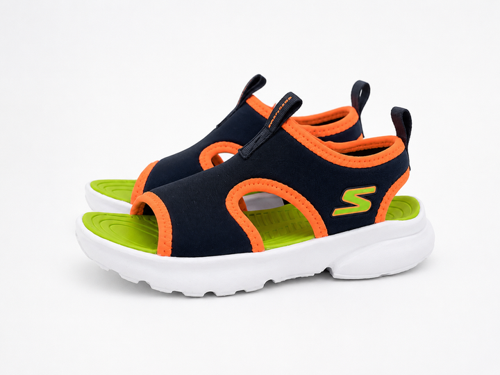 Сандалі дитячі Skechers чорні з помаранчевими вставками 32 - зображення 3