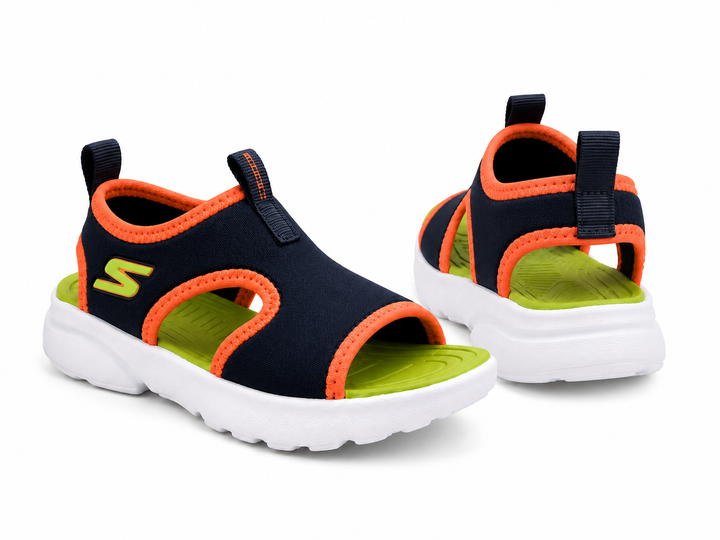 Сандалі дитячі Skechers чорні з помаранчевими вставками 32 - зображення 2