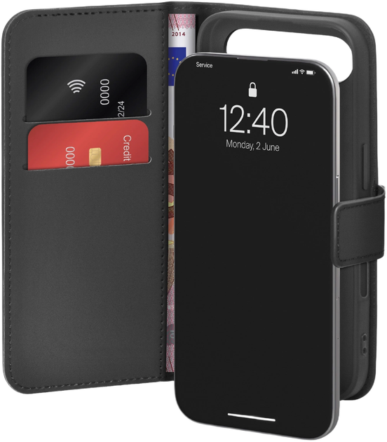 Etui z klapką Puro Wallet Stand Case do iPhone 17 Air Black (8018417525568) - obraz 4