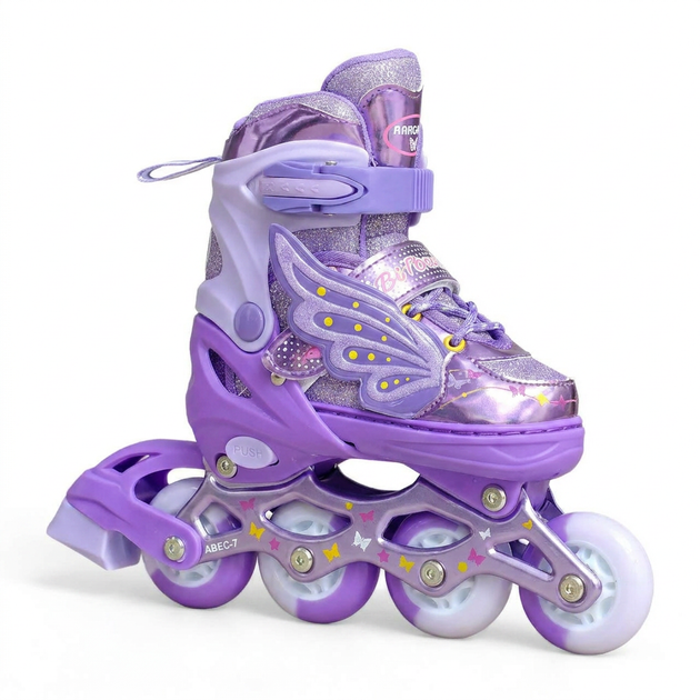 Дитячі розсувні ролики з шоломом та захистом SP-Sport Butterfly 916 розмір 35-38 Violet - Фото 3 Дитячі розсувні ролики з шоломом та захистом SP-Sport Butterfly 916 розмір 35-38 Violet - зображення 3