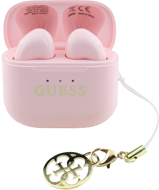 Навушники Guess Glossy Effect Printed Classic Logo & Charm TWS Pink (GUTWSXMCCLP) - Фото 1 Навушники Guess Glossy Effect Printed Classic Logo & Charm TWS Pink (GUTWSXMCCLP) - зображення 1