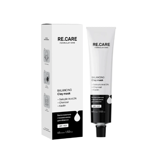 Маска глиняная балансировочная для лица Re.Care Balancing Clay Mask 45 мл - Фото 1 Маска глиняная балансировочная для лица Re.Care Balancing Clay Mask 45 мл - изображение 1