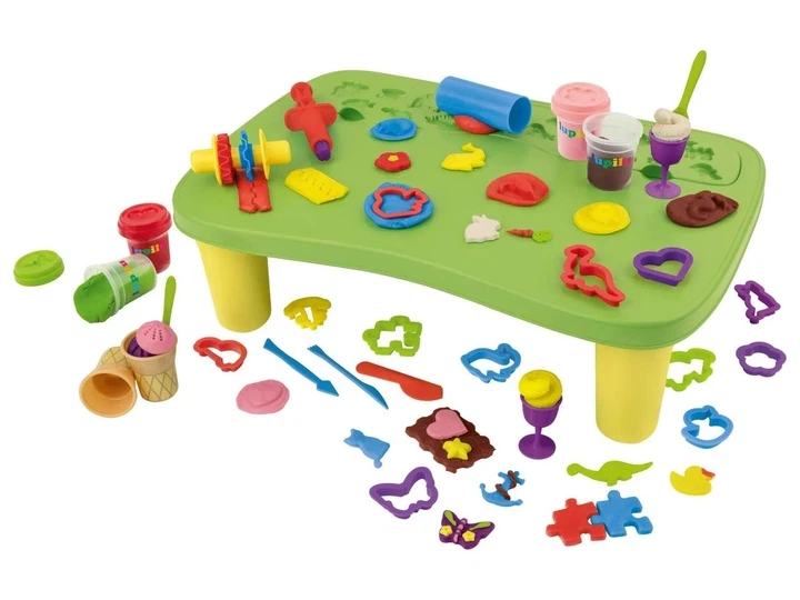 Набір для ліплення Playtive Knet-Set Spieltisch — дитячий столик для пластиліну з аксесуарами - Фото 1 Набір для ліплення Playtive Knet-Set Spieltisch — дитячий столик для пластиліну з аксесуарами - изображение 1