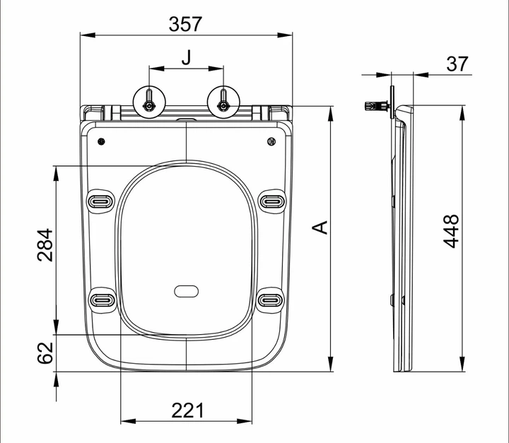 Унітаз підвісний RIMLESS чорний матовий Mixxus Premium Quadro MP6455 (00150258) - изображение 3