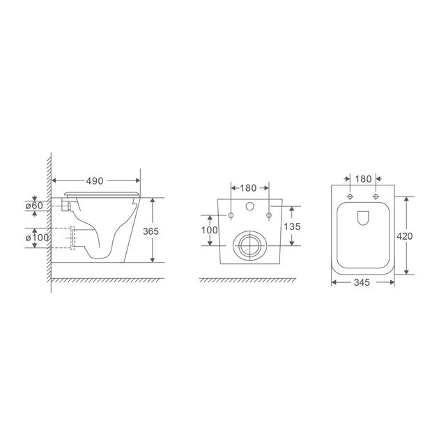 Унітаз підвісний Rimless з сидінням білий Mixxus Premium Quadro MP6452 (00150284) - Фото 2 Унітаз підвісний Rimless з сидінням білий Mixxus Premium Quadro MP6452 (00150284) - изображение 2