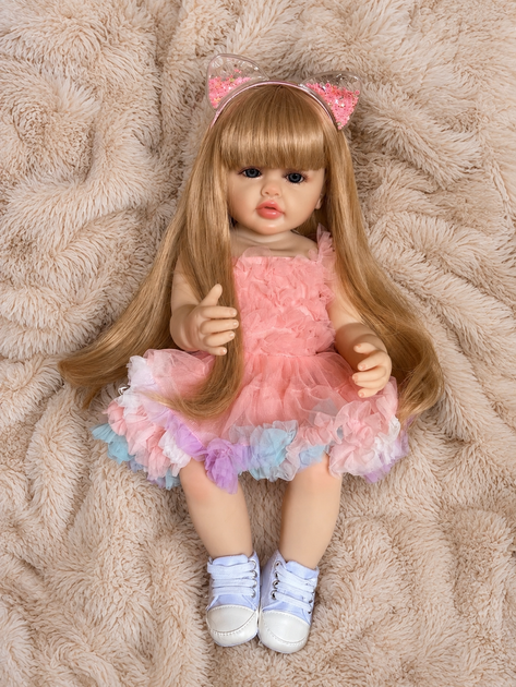 Реалістична Кукла Реборн 55 см повністю вінілова Doll Reborn Baby Born К0100312 - зображення 5