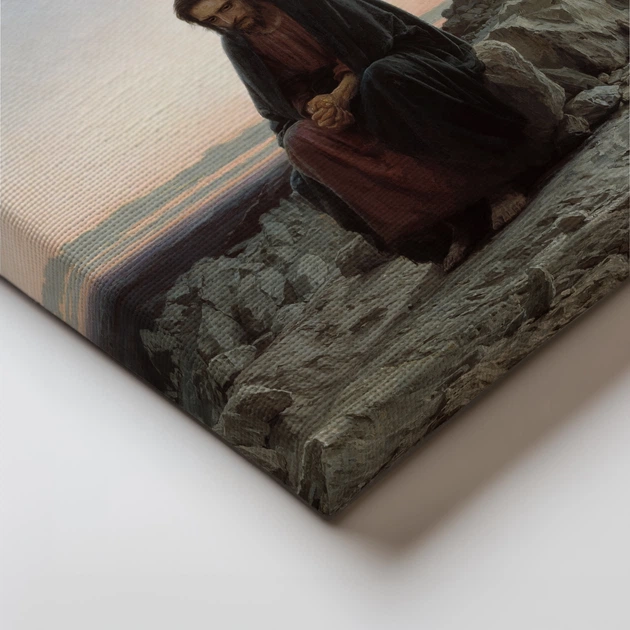 Интерьерная картина Христос в пустыне, Иван Крамской, Ivan Kramskoy, Christ in the Wilderness, христианская живопись, 60×75 см (id6670) - изображение 2