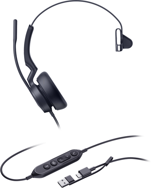 Гарнітура Yealink UH46 Mono Teams USB-C/A (6938818322585) - Фото 2 Гарнітура Yealink UH46 Mono Teams USB-C/A (6938818322585) - зображення 2