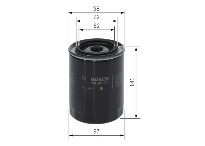 Масляний фільтр BOSCH F026407321 1109AF, 1109AG, 1109AT - изображение 5