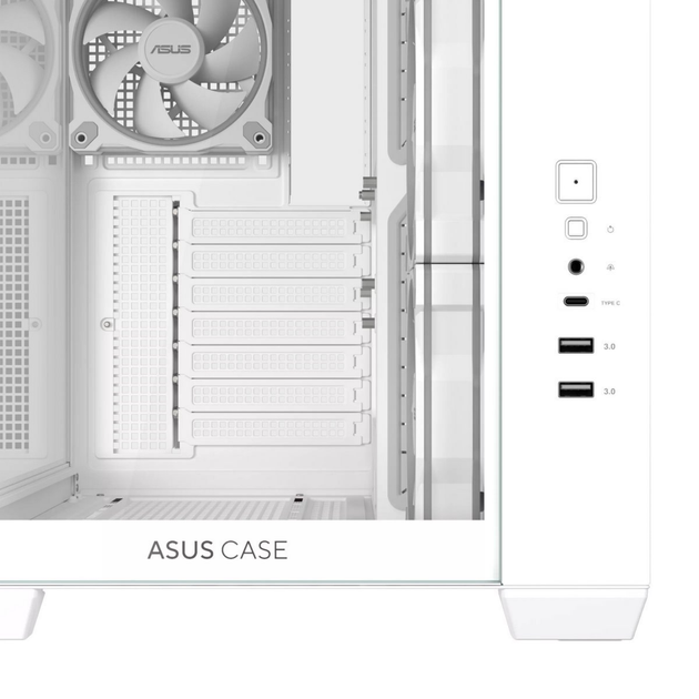 Корпус для ПК ASUS A32 Plus ARGB White Midi-Tower із панорамним загартованим склом та ARGB-підсвіткою ATX MicroATX Mini-ITX без БЖ (90DC00S3-B19000) - зображення 9