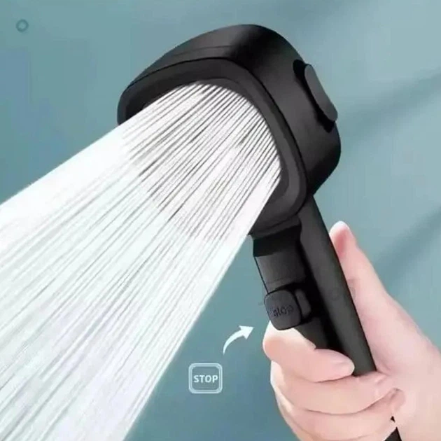 Насадка для душа высокого давления Shower Head с кнопкой Stop и 4 режимами струи, универсальная воронка для душа - изображение 4