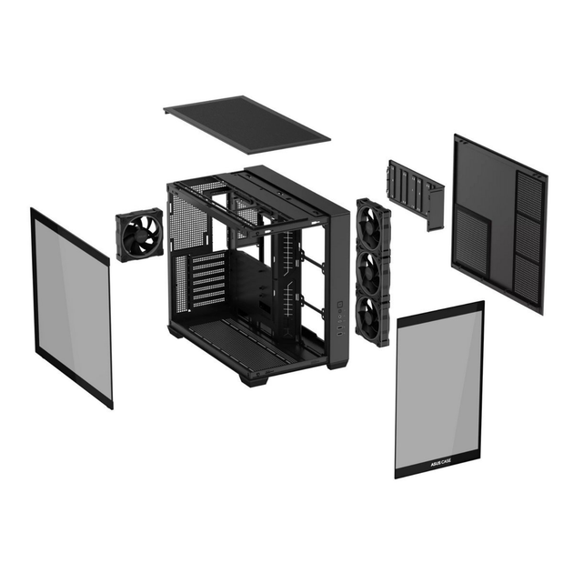 Корпус для ПК ASUS A32 Plus ARGB Black Midi-Tower с панорамным закаленным стеклом и ARGB-подсветкой ATX MicroATX Mini-ITX без БП (90DC00S0-B19000) - изображение 10