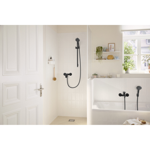 Змішувач для душу HANSGROHE REBRIS S, чорний/матовий, настінний - Фото 3 Змішувач для душу HANSGROHE REBRIS S, чорний/матовий, настінний - изображение 3