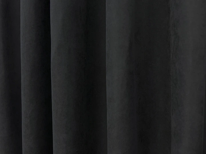 Комплект коротких штор VR-Textil Мікровелюр Petek YL № 2017ш Чорний 140х170 см 2 шт (35-0434) - зображення 7