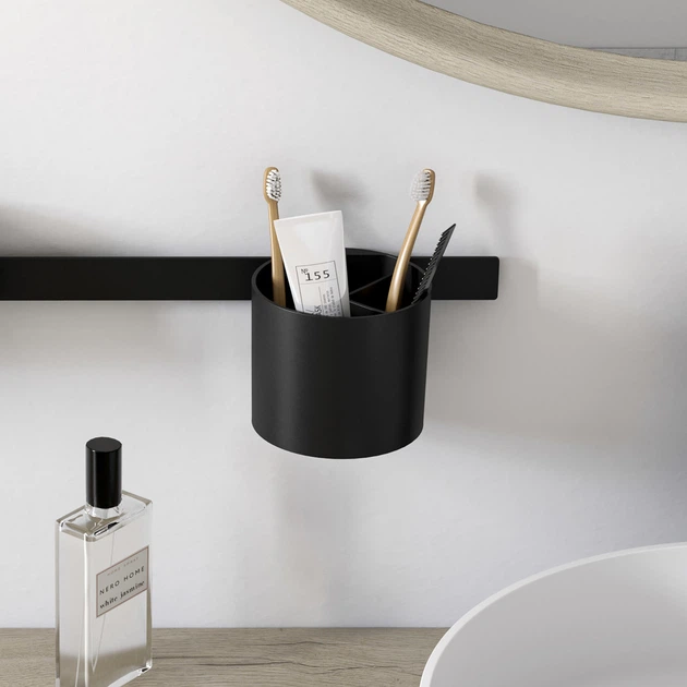 Стакан для зубных щеток HANSGROHE WALLSTORIS 27921670 черный матовый - изображение 3