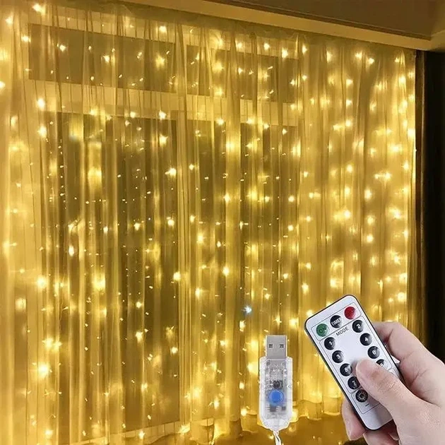 Светодиодная гирлянда штора LED Curtain Light - изображение 5
