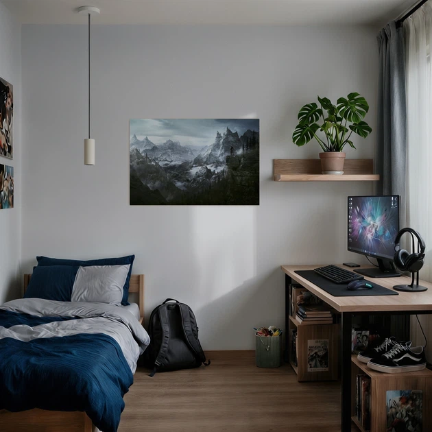 Постер Скайрим, горная панорама, Skyrim, The Elder Scrolls V, TES, плакат для геймера, A3 28×42 см (id0945) - Фото 2 Постер Скайрим, горная панорама, Skyrim, The Elder Scrolls V, TES, плакат для геймера, A3 28×42 см (id0945) - изображение 2