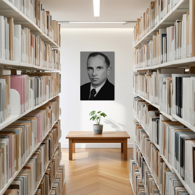 Постер Степан Андрійович Бандера, ч\б, Stepan Bandera, A2 60×41 см (id6048) - зображення 2