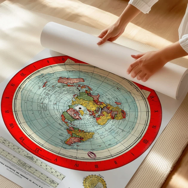 Постер Карта Глисона, плоская Земля , Alexander Gleason, Flat Earth Map (1892), A0 106×75 см (id6151) - изображение 3