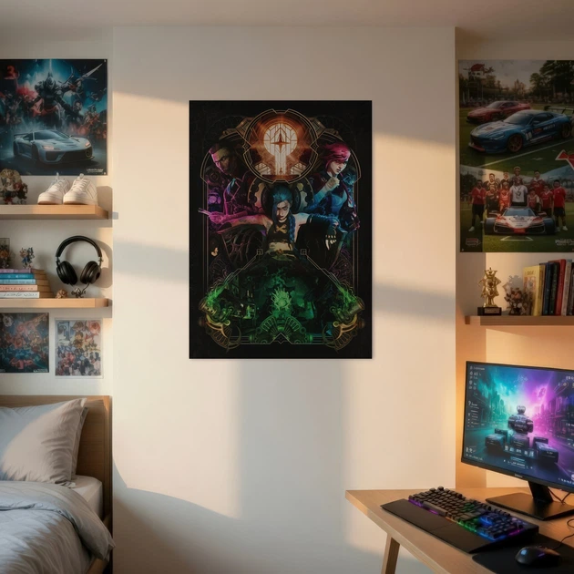 Постер Аркейн: Лига Легенд, Джинкс, Ви, Силко, Arcane, League of Legends, LoL, плакат для геймера, A3 42×30 см (id4801) - изображение 2