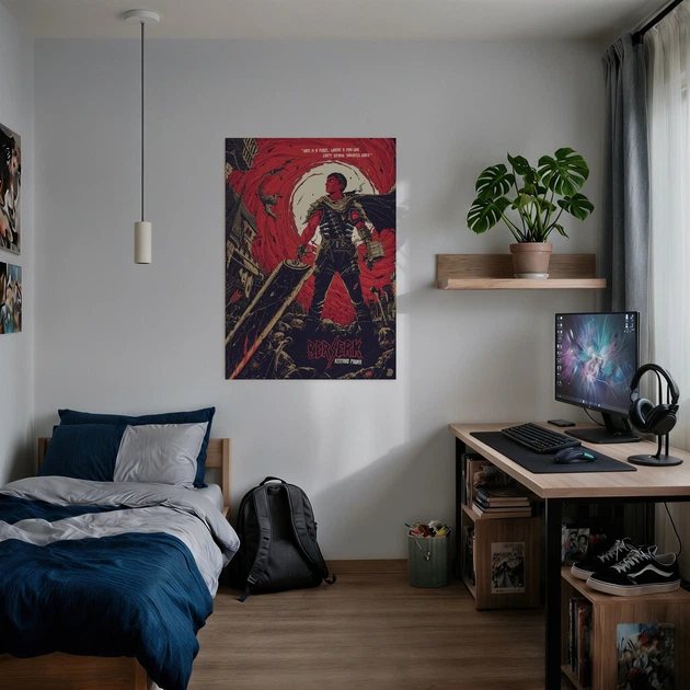 Постер Берсерк, Гатс, Чёрный мечник, Berserk, аниме постер, A3 42×30 см (id5220) - изображение 2